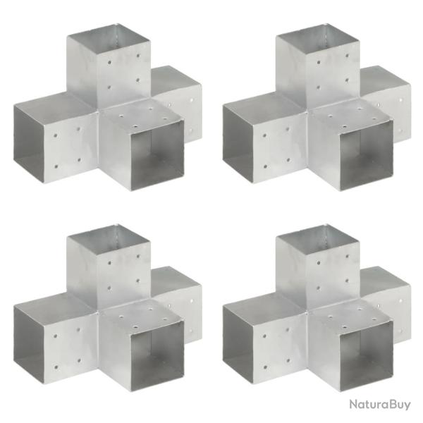 Connecteurs de poteau 4pcs Forme en X M�tal galvanis� 101x101mm