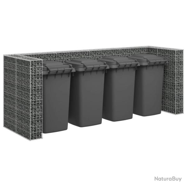 Mur en gabion pour poubelles Acier galvanis� 320x100x120 cm