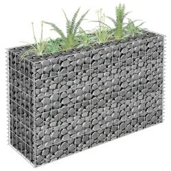 Lit sur&eacute;lev&eacute; &agrave; gabion Acier galvanis&eacute; 90x30x60 cm