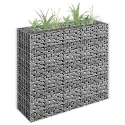 Lit sur&eacute;lev&eacute; &agrave; gabion Acier galvanis&eacute; 90x30x90 cm