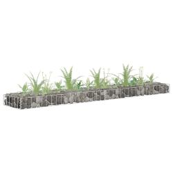Lit sur&eacute;lev&eacute; &agrave; gabion Acier galvanis&eacute; 180x30x10 cm