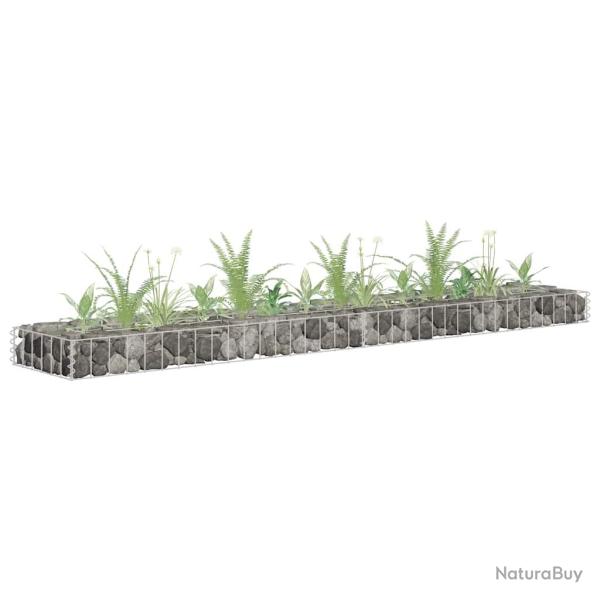 Lit sur�lev� � gabion Acier galvanis� 180x30x10 cm