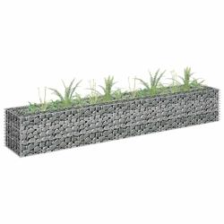 Lit sur&eacute;lev&eacute; &agrave; gabion Acier galvanis&eacute; 180x30x30 cm