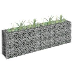 Lit sur&eacute;lev&eacute; &agrave; gabion Acier galvanis&eacute; 180x30x60 cm
