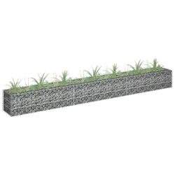 Lit sur&eacute;lev&eacute; &agrave; gabion Acier galvanis&eacute; 270x30x30 cm