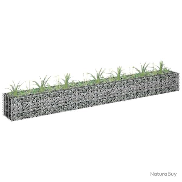 Lit sur�lev� � gabion Acier galvanis� 270x30x30 cm