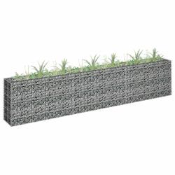 Lit sur&eacute;lev&eacute; &agrave; gabion Acier galvanis&eacute; 270x30x60 cm