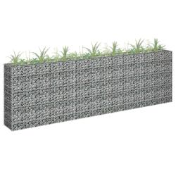 Lit sur&eacute;lev&eacute; &agrave; gabion Acier galvanis&eacute; 270x30x90 cm
