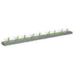 Lit sur&eacute;lev&eacute; &agrave; gabion Acier galvanis&eacute; 360x30x10 cm