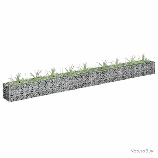 Lit sur�lev� � gabion Acier galvanis� 360x30x30 cm