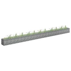 Lit sur&eacute;lev&eacute; &agrave; gabion Acier galvanis&eacute; 450x30x30 cm