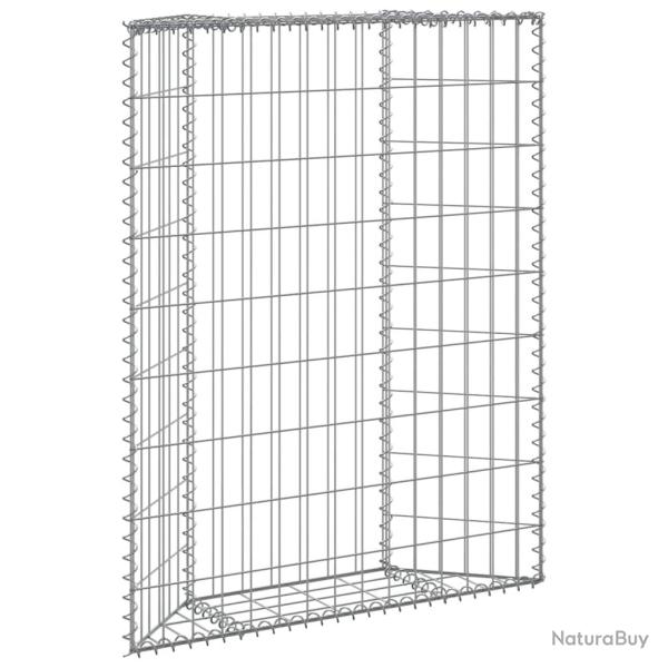 Lit sur�lev� � gabion en trap�ze Acier galvanis� 80x20x100 cm