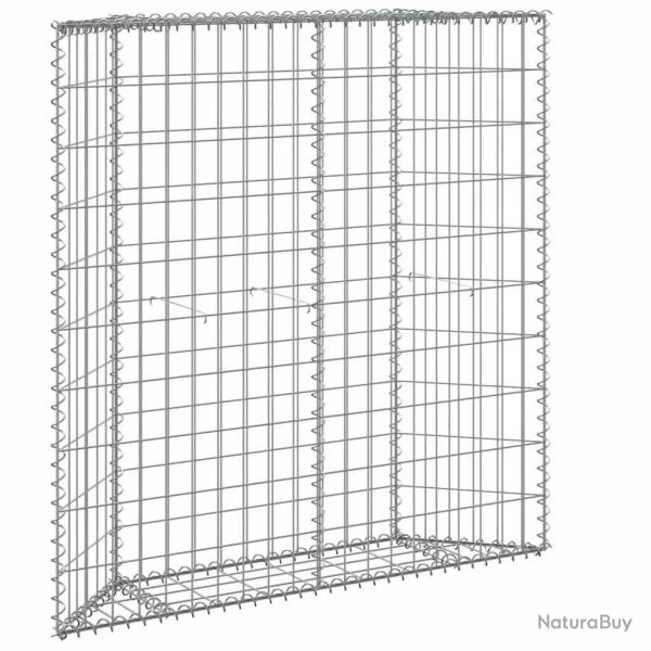Lit sur�lev� � gabion en trap�ze Acier galvanis� 100x20x100 cm