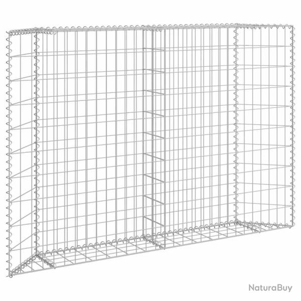 Lit sur�lev� � gabion en trap�ze Acier galvanis� 150x20x100 cm