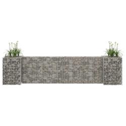 Jardini&egrave;re &agrave; gabion en H Fil d'acier 260x40x60 cm