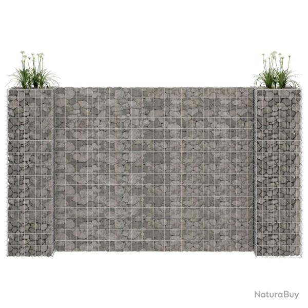 Jardini�re � gabion en H Fil d'acier 260x40x150 cm
