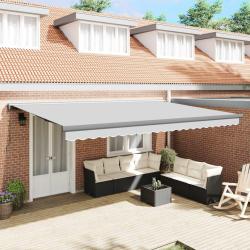 Cadre d'auvent manuel anthracite pour la terrasse, 4,5 &times; 3 m