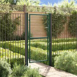 Portail de cl&ocirc;ture en acier 100x175 cm vert