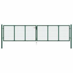 Portail de  en acier grillag&eacute; 400 x 75 cm vert