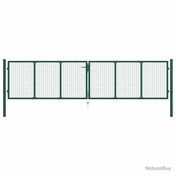 Portail de  en acier grillag� 400 x 75 cm vert