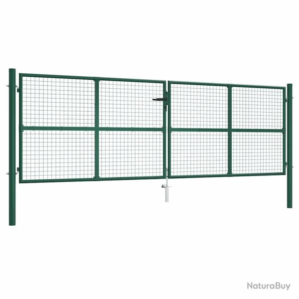 Portail de  en acier grillag� 400 x 125 cm vert