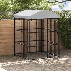 Chenil d'ext&eacute;rieur avec toit pour chiens 150x150x210 cm