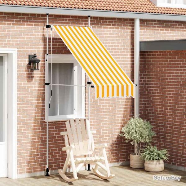 Auvent r�tractable manuel 100 cm Rayures oranges et blanches