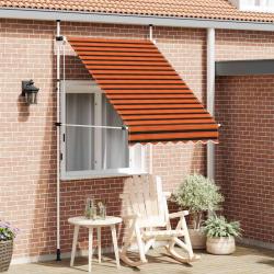 Auvent manuel r&eacute;tractable 150 cm Orange et marron