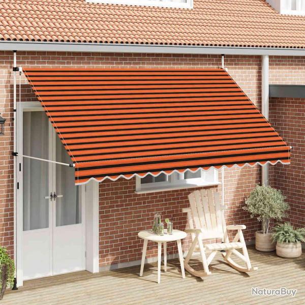 Auvent manuel r�tractable 350 cm Orange et marron