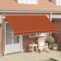 Auvent manuel r&eacute;tractable 400 cm Orange et marron
