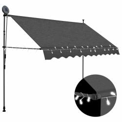 Auvent manuel r&eacute;tractable avec LED 250 cm Anthracite