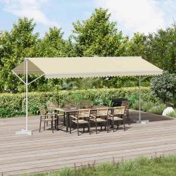 Auvent sur pied, cr&egrave;me, pour la terrasse, 500 &times; 300 cm