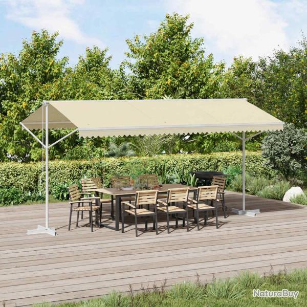 Auvent sur pied, cr�me, pour la terrasse, 500 � 300 cm