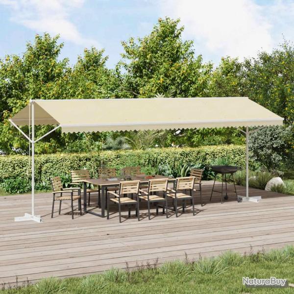 Auvent sur pied, cr�me, pour la terrasse, 600 � 300 cm