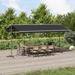 Auvent sur pied, anthracite, pour la terrasse, 500 &times; 300 cm
