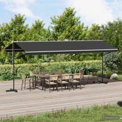Auvent sur pied, anthracite, pour la terrasse, 600 &times; 300 cm