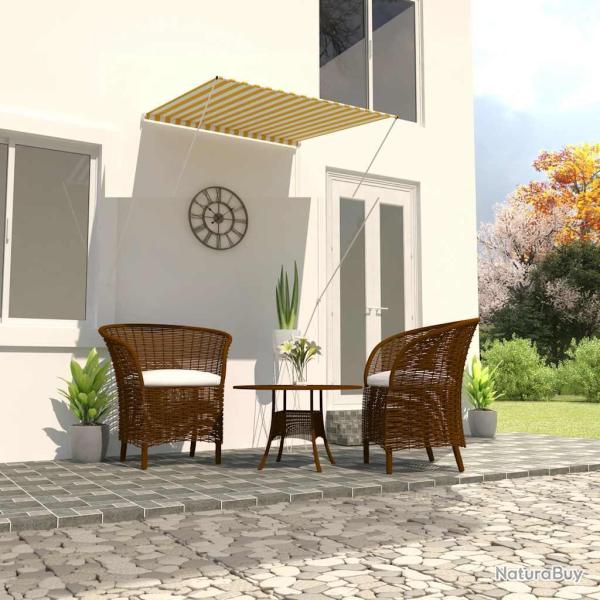 Auvent r�tractable 100x150 cm Jaune et blanc