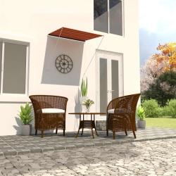 Auvent r&eacute;tractable 150x150 cm Orange et marron