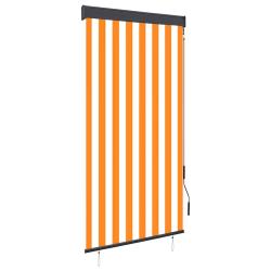 Store roulant d'ext&eacute;rieur 80x250 cm Blanc et orange