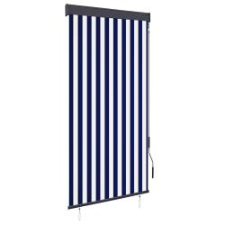 Store roulant d'ext&eacute;rieur 100x250 cm Bleu et blanc