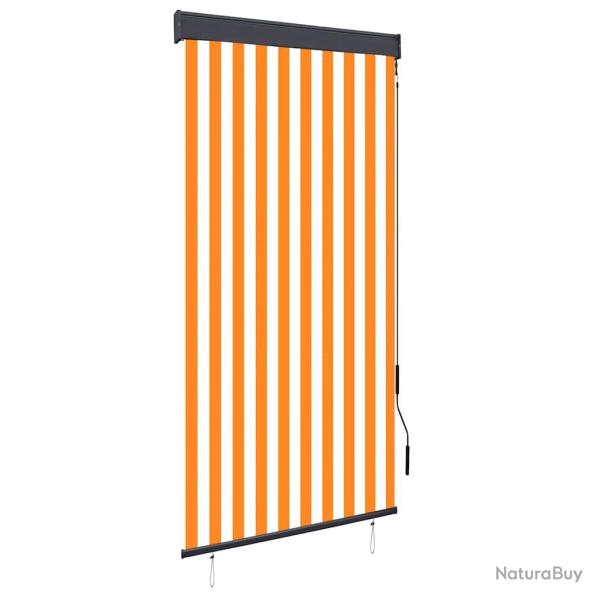 Store roulant d'ext�rieur 100x250 cm Blanc et orange