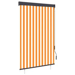 Store roulant d'ext&eacute;rieur 120x250 cm Blanc et orange