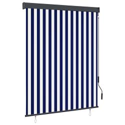Store roulant d'ext&eacute;rieur 140x250 cm Bleu et blanc