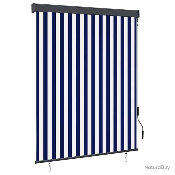 Store roulant d'ext�rieur 140x250 cm Bleu et blanc