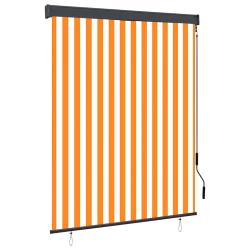 Store roulant d'ext&eacute;rieur 140x250 cm Blanc et orange