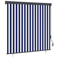 Store roulant d'ext&eacute;rieur 160x250 cm Bleu et blanc