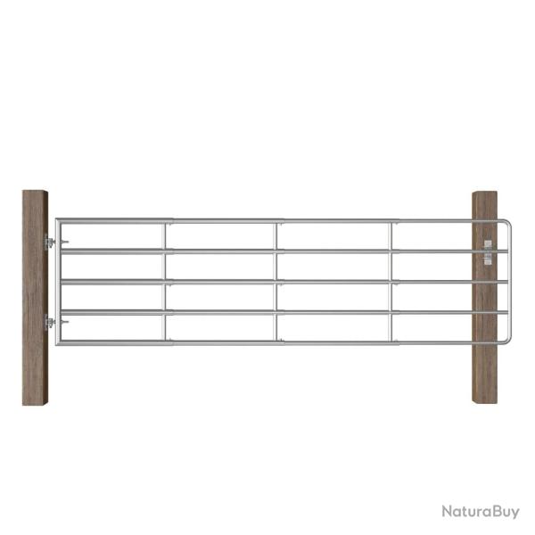 Portillon � 5 barres Acier (115-300)x90 cm Argent�