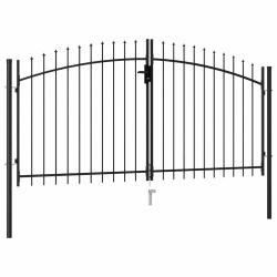 Portail de cl&ocirc;ture Woerden &agrave; double porte avec pointes sup&eacute;rieures 299,5 x 199,5 cm