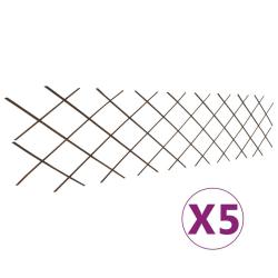 Cl&ocirc;ture en treillis de saule 5 pcs 180x60 cm