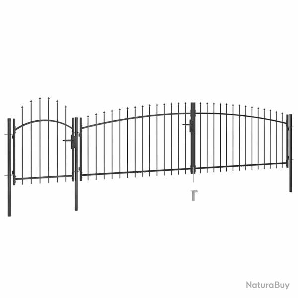 Portail de  Woerden avec pointe en forme de lance 5 x 1 m noir